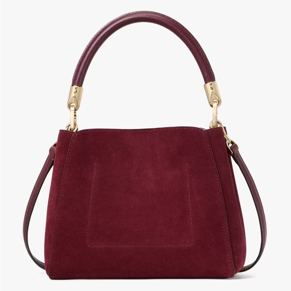 NWT KATE SPADE Phoebe Suede Floral Applique Small Top Handle Satchel - Picture 4 of 9